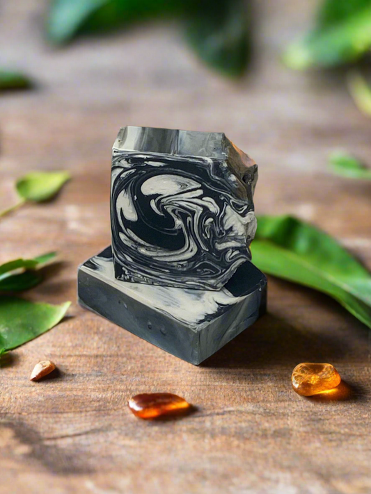 Dark Amber & Activated Charcoal Soap (V)