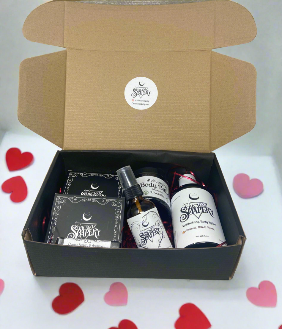 (Coconut Cream) Skin Loving Gift Boxes (Valentine's Day Edition) W/ Massage oil